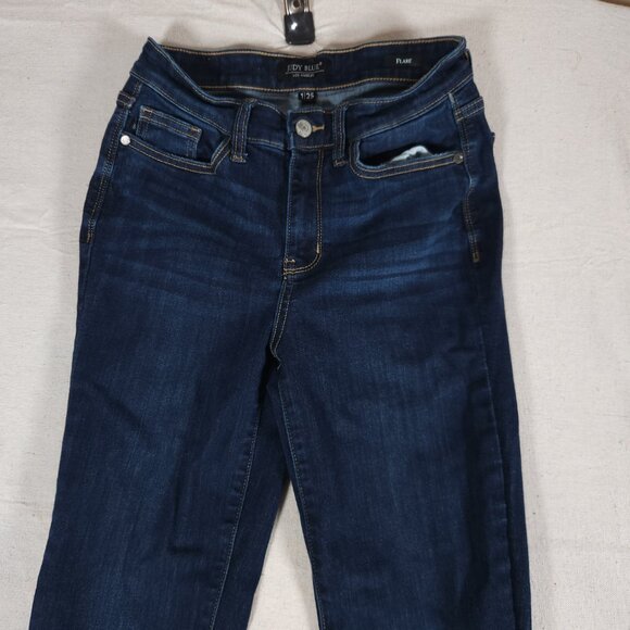 Judy Blue Womens Flare Jeans Size 1/25 Dark Wash Stretch Denim High Rise Boho - Picture 12 of 14